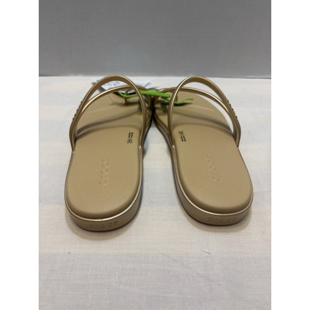 CROCS Women's Tan Gold Strappy Sandals - Picture 5 of 7